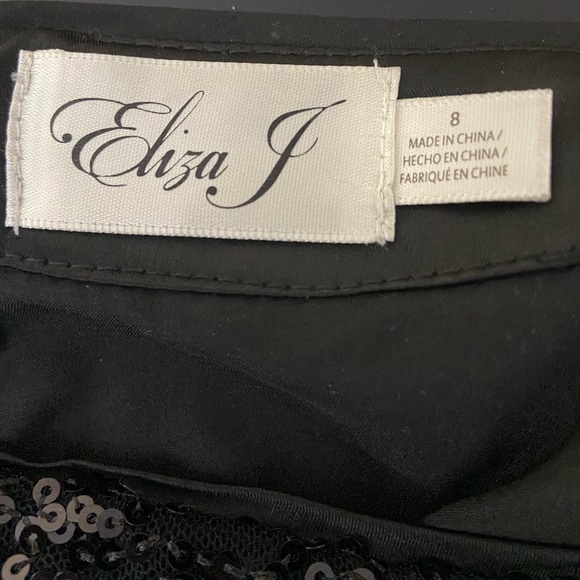 NWT Eliza J Sequin Flared Skirt In Black size 8 - Picture 6 of 7